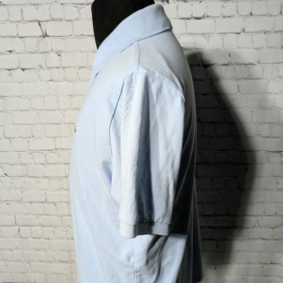 Vintage LACOSTE Small Logo Polo Shirt Top Pale Blu - Picture 3 of 5